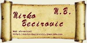 Mirko Bećirović vizit kartica